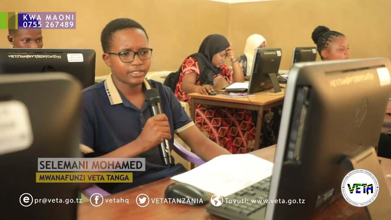 VETA TANZANIA: MAFUNZO YA MATUMIZI YA KOMPYUTA (COMPUTER APPLICATION) KATIKA CHUO CHA VETA TANGA