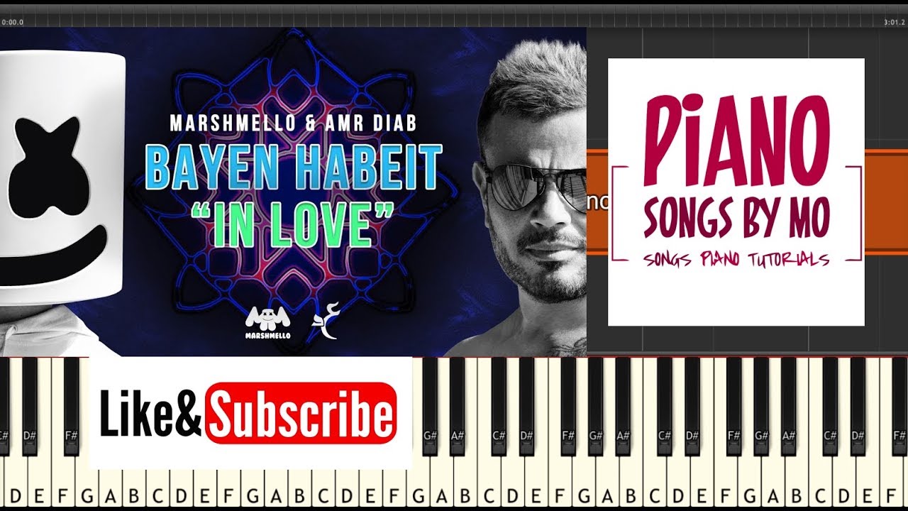 تعليم عزف اغنية عمرو دياب باين حبيت - Amr Diab Bayen Habeit Piano