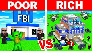 Mikey POOR vs JJ RICH FBI Base in Minecraft (Maizen)