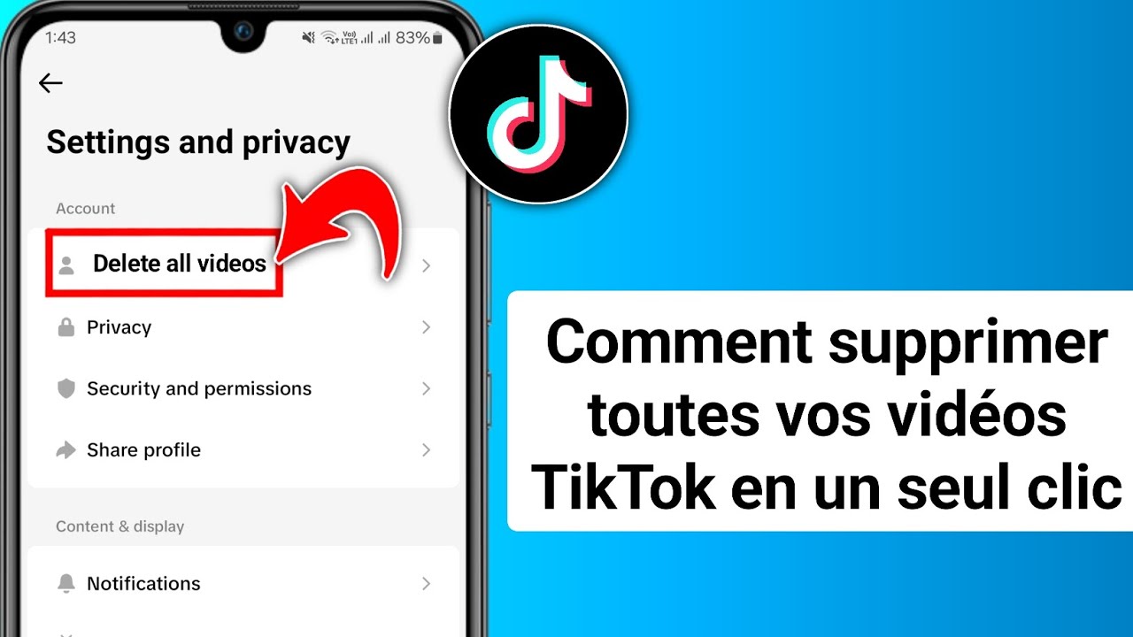 Comment supprimer toutes vos vidéos TikTok en un clic 2025 || Supprimer