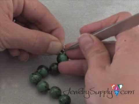 DIY - Necklace with gemstone beads - How to put a clasp on nylon thread? 