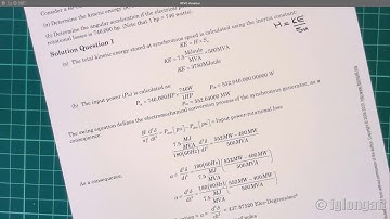 Example Q2.1.  Inertia Constant and Swing Equation Applications