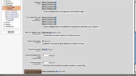 Moodle 2 Administration Front page settings