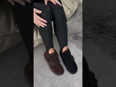 Зручні дизайнерські автоледі натуральна замша колір Шоколад, відео 2