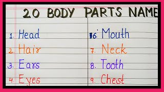 20 Body Parts name in english