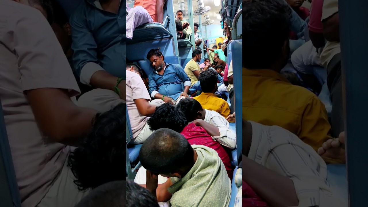 Unreserved train coach night travel experience 