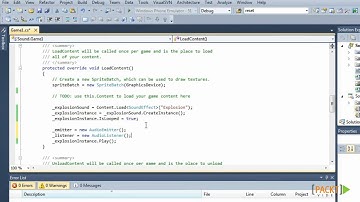XNA 3D Game Development By Example Tutorial: Playing 3D Sound | packtpub.com