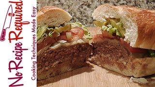 New Orleans Saints Po Boy Burger - NFL Burgers - NoRecipeRequired.com