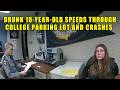Drunk 18-Year-Old Speeds Through College Parking Lot and Crashes