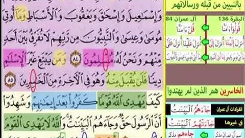 النصف الأول من صفحة 61 سورة آل عمران الايات من 84 :86 كل آية مكررة 5 مرات بصوت الشيخ محمود الحصري