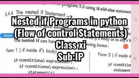 Nested if Programs in python  (Flow of control Statements) Class xi Sub:IP
