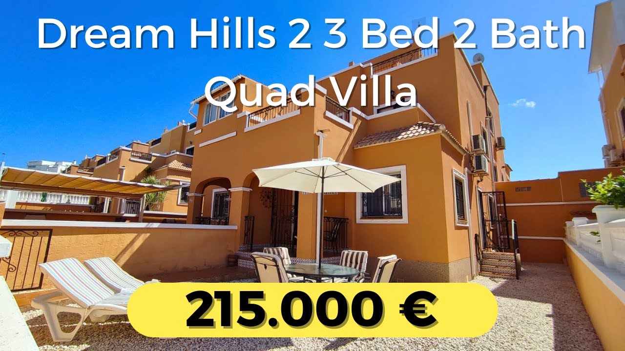 215,000€ Dream Hills 2 quad villa, 3 bed 2 bath near pool area. Fully furnished 