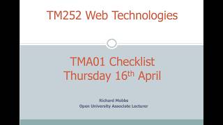TM252 TMA01 Checklist