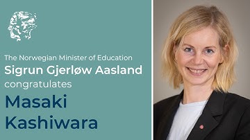 The Norwegian Minister of Education congratulates Masaki Kashiwara (2025)