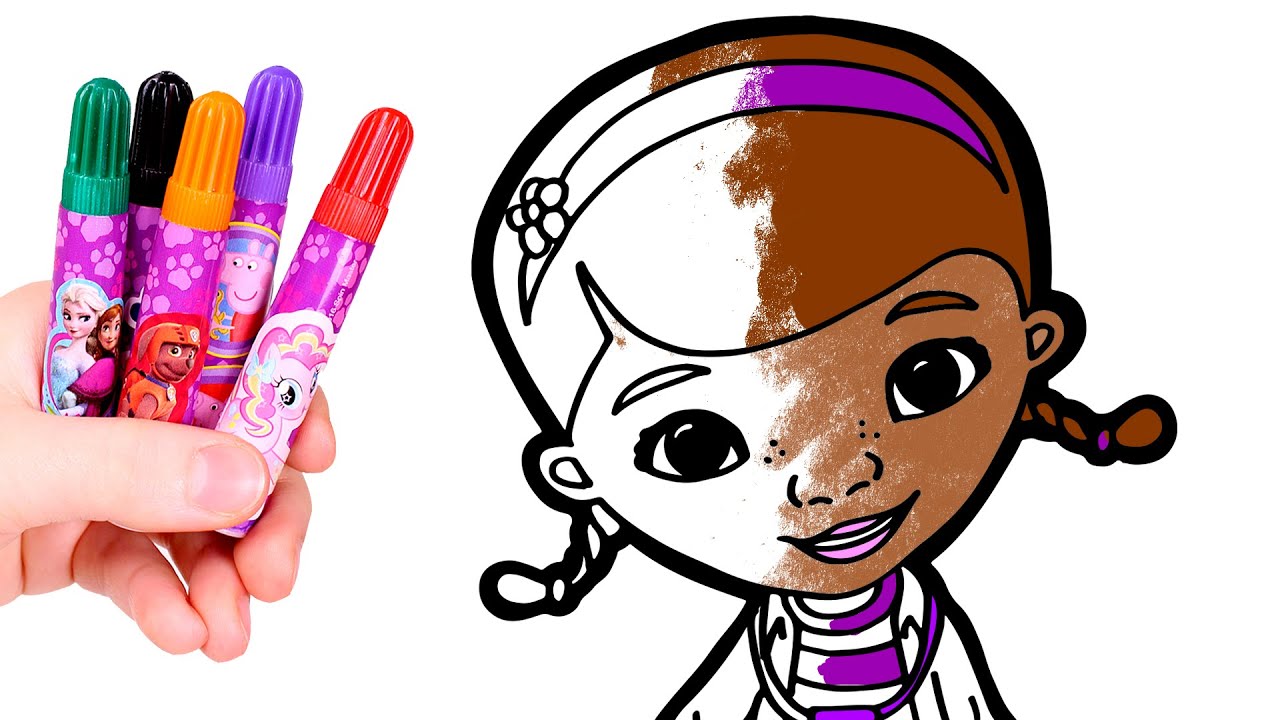 Dibuja y Colorea a la DOCTORA JUGUETES 👩‍⚕🌈🩺 Dibujos para niños