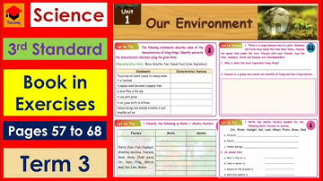 3rd Std- Science-Lesson 1- Our Environment- Term 3- Book in Exercises- Pages 58 to 68- Samacheer.