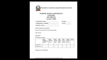 KNEC SBA English Grade 7 October 2025 | KNEC CBC Question and Answer
