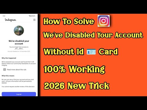 How To Solve We've Disabled Your Account Without identity 2026 | enable disabled instagram account |