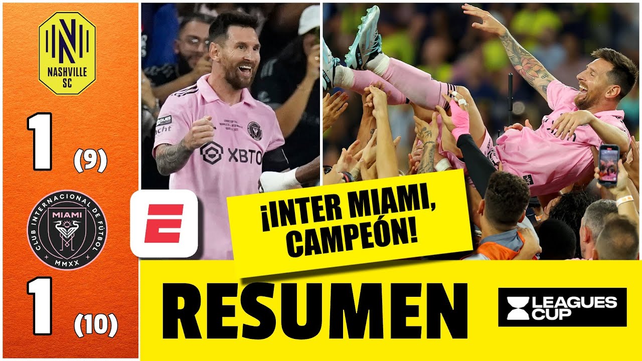 ⁣INTER MIAMI CAMPEÓN de la Leagues Cup en penales 1-1 Nashville (10-9) GOL DE LEO MESSI | Leagues Cup