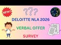Deloitte NLA 2026 verbal offer | Deloitte NLA 2026 survey 