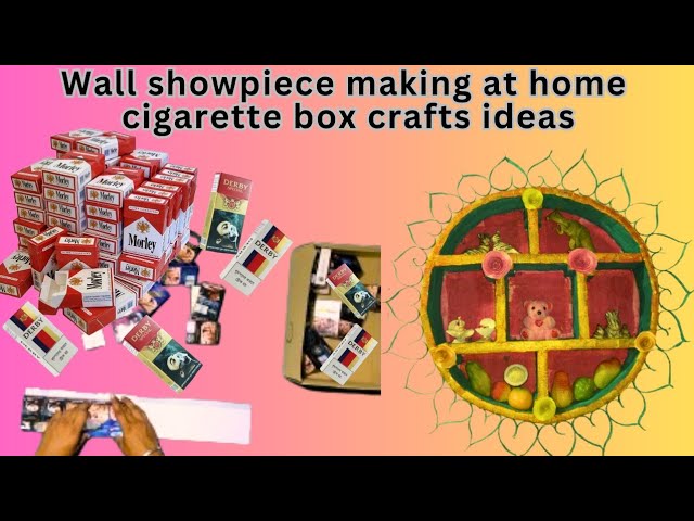 wall showpiece making at home || cigarette box crafts ideas || wall  showpiece design 2024