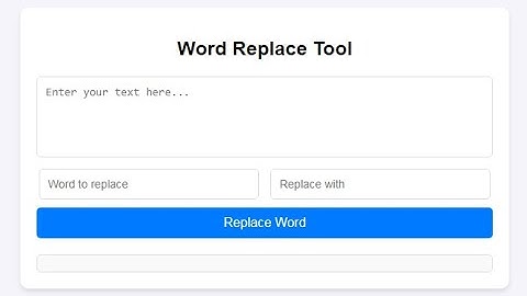 Word Replace Tool (Demo)
