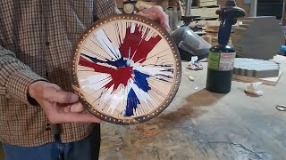 Woodturning - Turning A PINE 2x10 Into Patriotic ART Platter