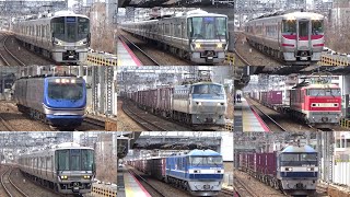 【JR神戸線】休日の摩耶駅外側線を走る列車②（2020.2.23｜10時半～13時）