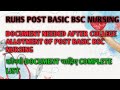 Document required during post basic bsc nursing college admission after college allotment #ruhs #yt