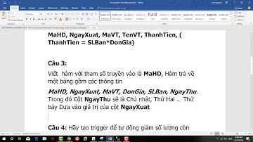 Giải đề hệ quản trị cơ sở dữ liệu phần 3 Tạo hàm trong sql server | function trong sql server