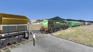 4 Coupling In One Time - Yellow Wdg4 Coupling Udl Wdg3a + Garibrath Ac Coach + Frieght Wagon + Wdp4d