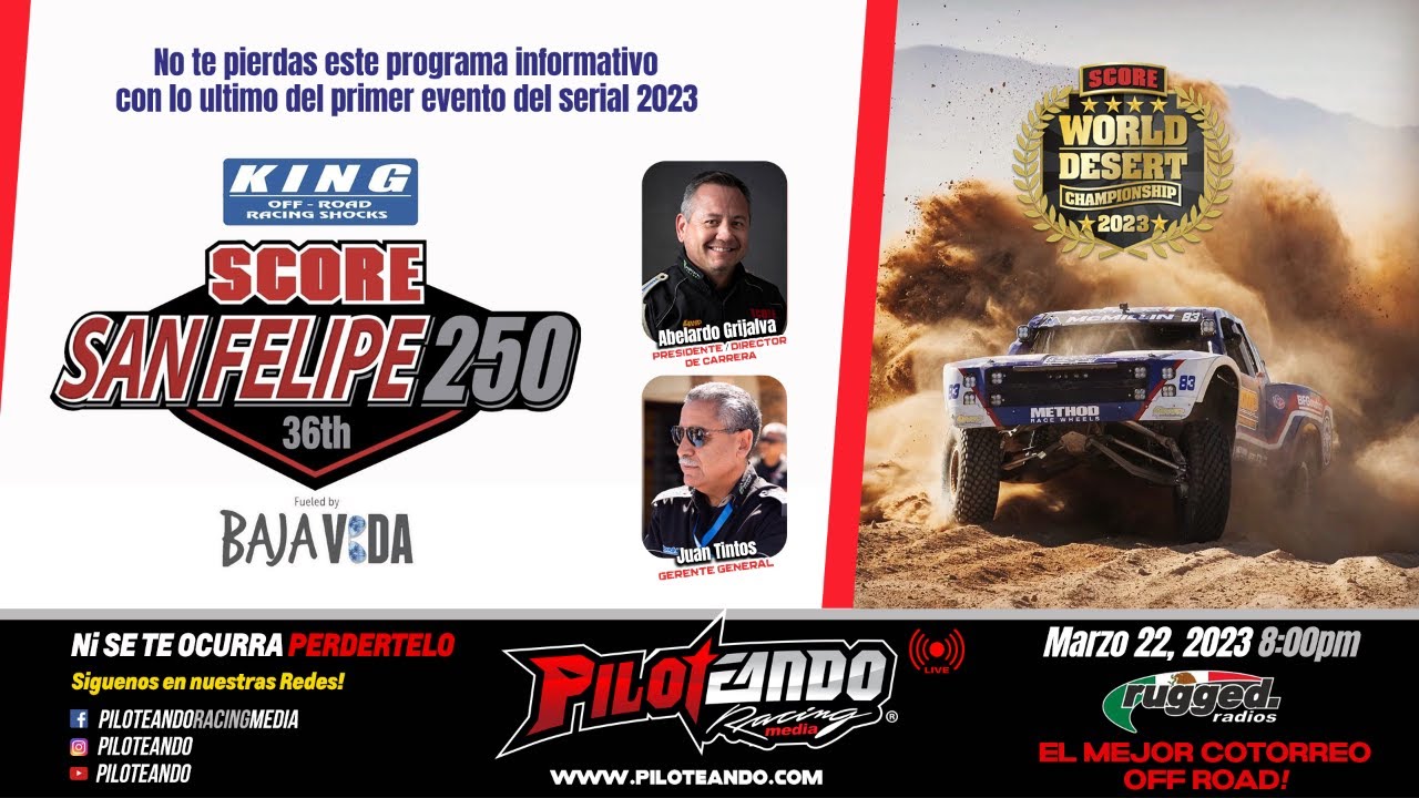 Score San Felipe 250 2023 Programa Informativo YouTube