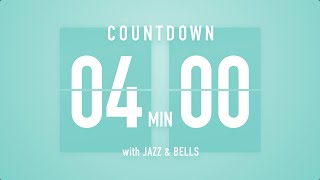 4 Minutes Countdown Timer Flip clock♫ / +Jazz☕️ + Bells🔔 screenshot 5