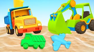 car cartoons for kids learning videos for children big trucks and sand