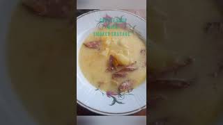 cheese soup with smoked sausage/ сырный суп с копченными колбасками