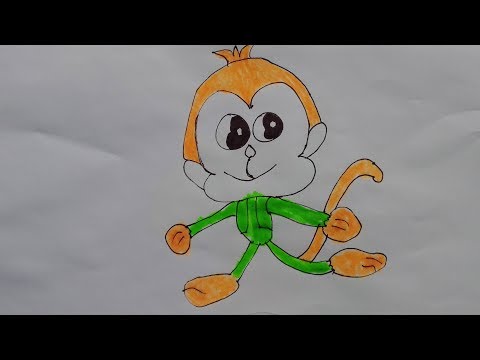 How to draw a monkey-draw a monkey face-draw a cartoon monkey step by step