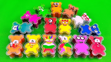 Rainbows EGGS 🌈 Digging Numberblocks Dinosaur Eggs with Rainbow SLIME Colorful! Satisfying, ASMR