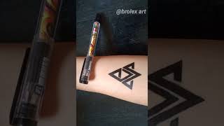 Membuat Tato Simbol | how to make triangle tattoo #shorts