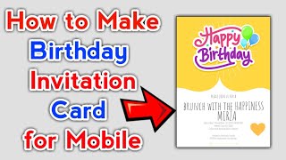 Happy Birthday card maker app || How to make Birthday Invitation card for Mobile screenshot 5