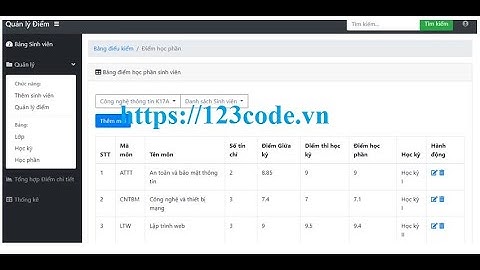 Code web quản lý điểm sinh viên bằng php thuần mô hình MVC kèm báo cáo