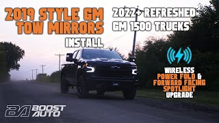 2022+ Refreshed GM Tow Mirrors  Add Power Folding & Spot Light  Silverado & Sierra  Boost Auto