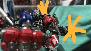 Transformers the last remaining Autobot fighting StopMotion Fight Scene