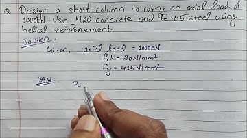 Design of circular column with helical reinforcement