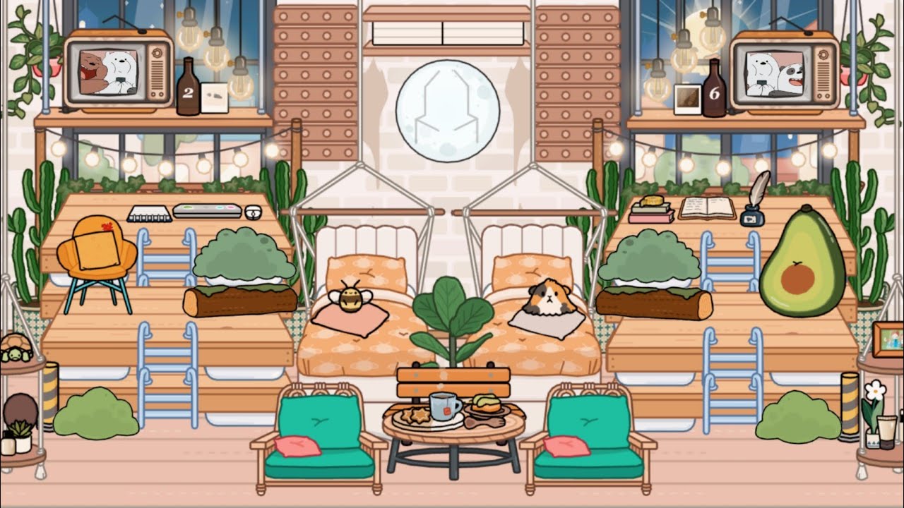 Toca Life World NEW AESTHETIC TWINS BEDROOM DESIGN MAKEOVER🍑🌿 TOCA