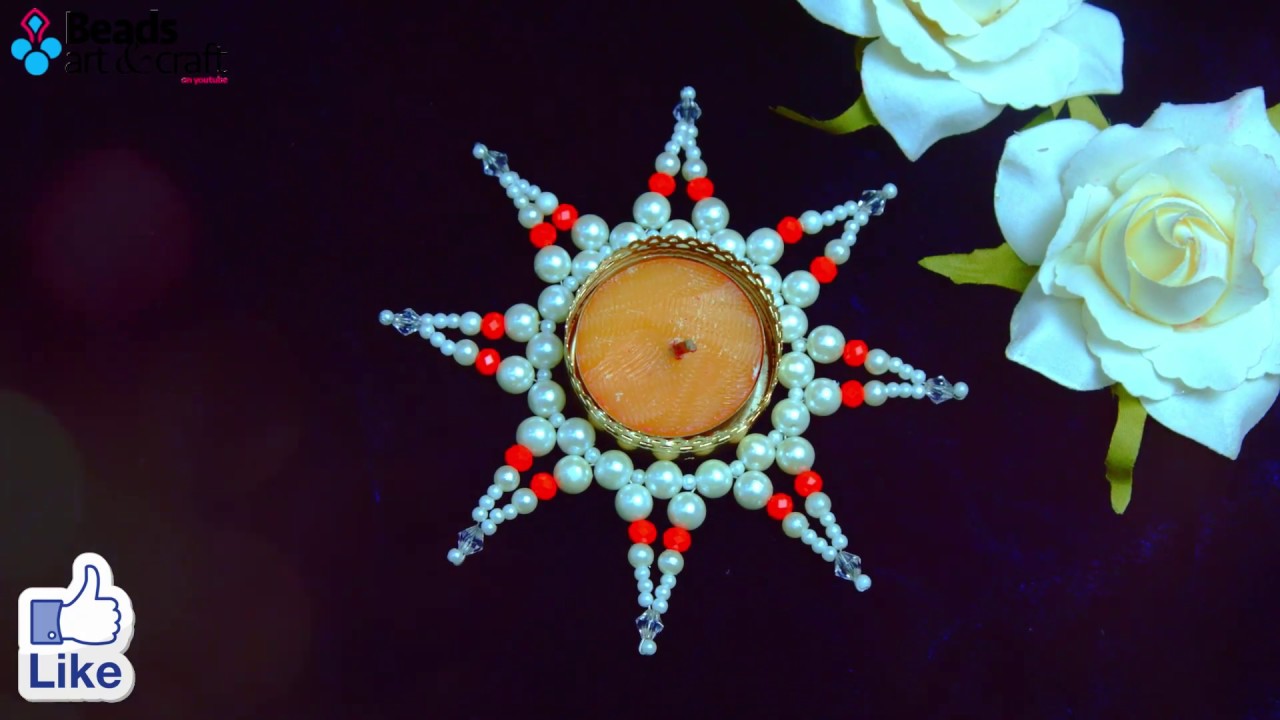 How to make candle holder for christmas | christmas home decor ideas | Beads art \vineeta mishra