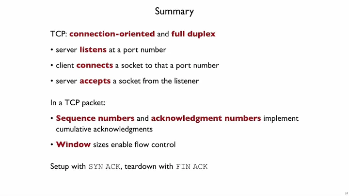 Netsec TCP 10 - Summary
