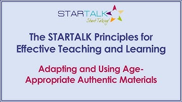 Adapting and Using Age-Appropriate Authentic Materials