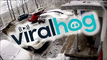 Concrete Block Crushes Car || ViralHog