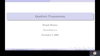 Chapter 5: Constrained Optimization (Quadratic Programming)