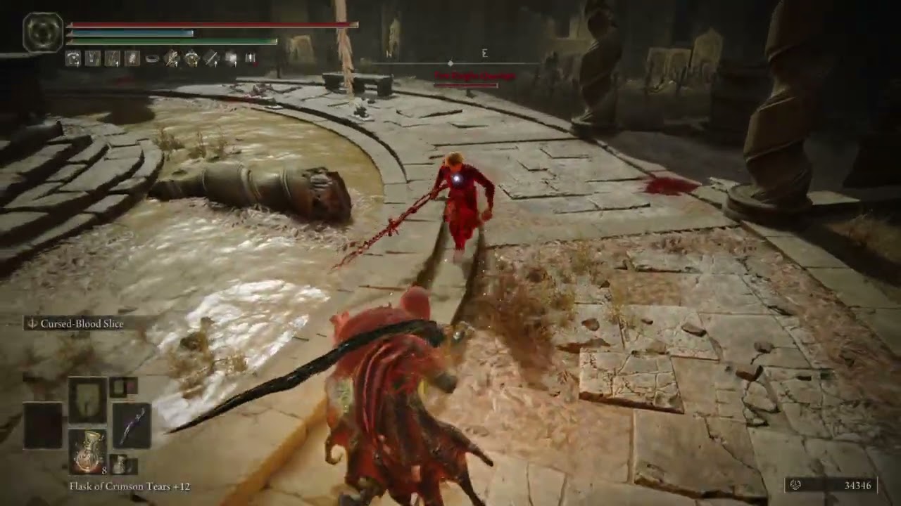 Swordmaster is invaded by Fire Knight Queeling  